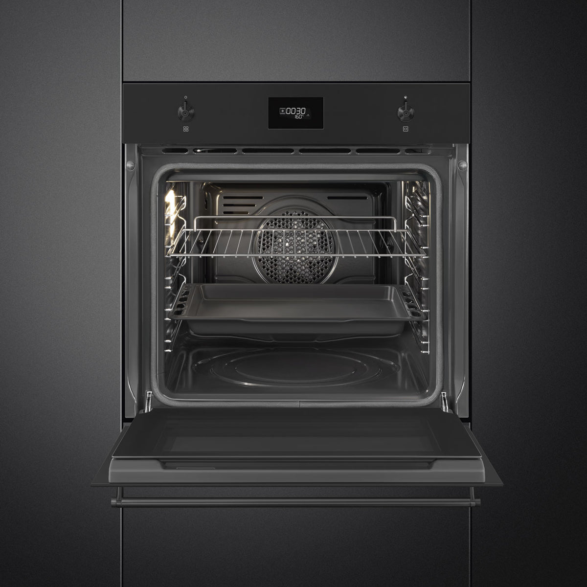 Classic 60cm Built-In Single Oven, Matte Black