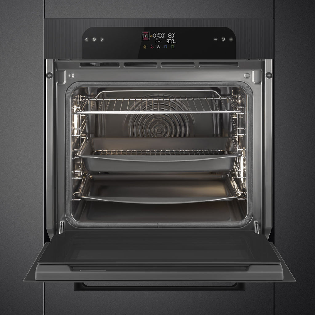 Musa 60cm Built-In Traditional pyro Single Oven, Black