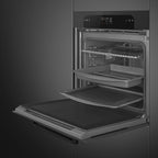 Musa 60cm Built-In Traditional pyro Single Oven, Black