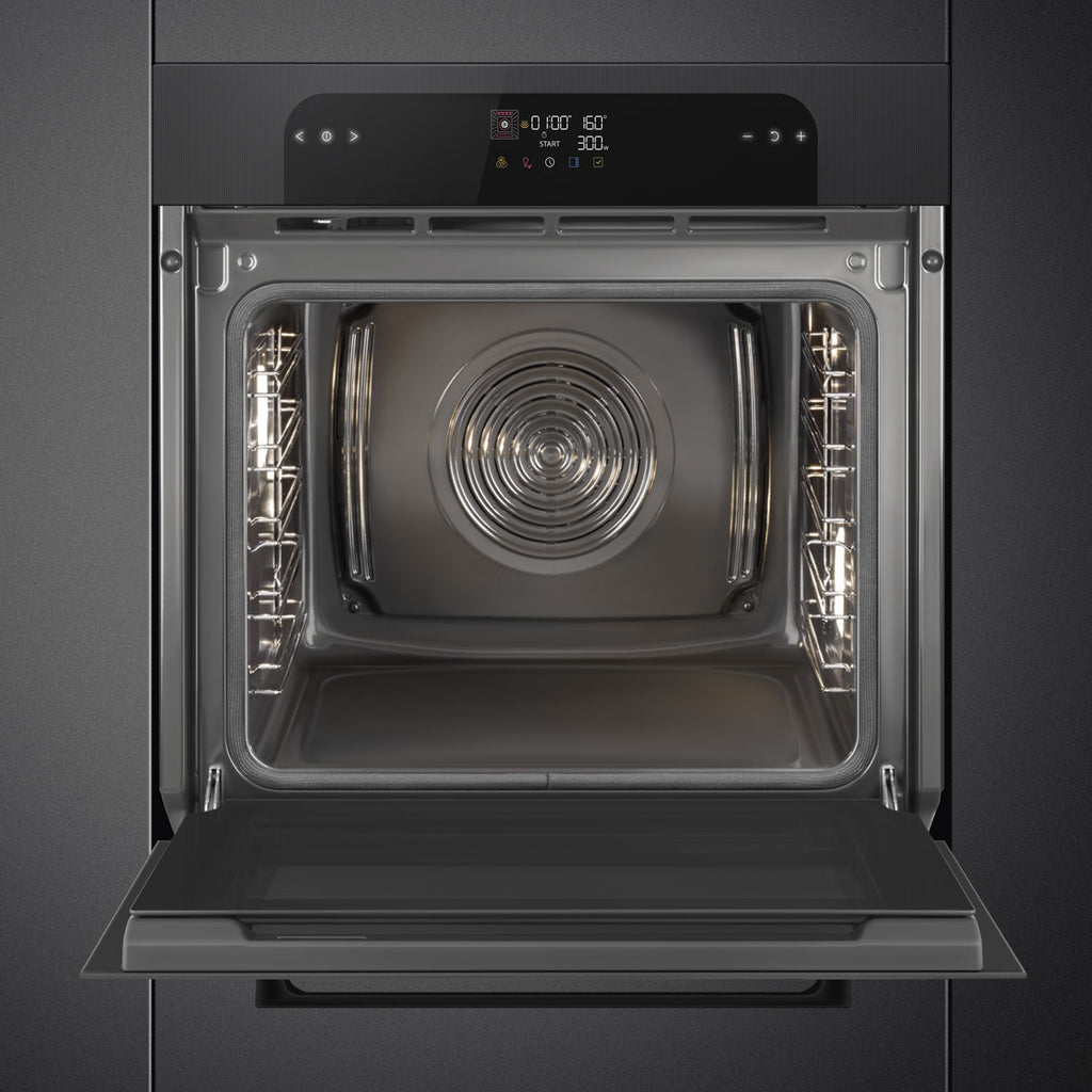 Musa 60cm Built-In Traditional pyro Single Oven, Black