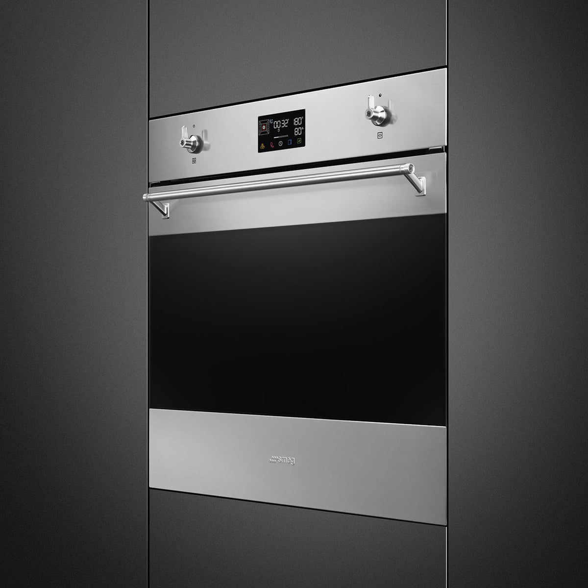 Classic 60cm Built-In SteamOne Single Oven, Stainless steel