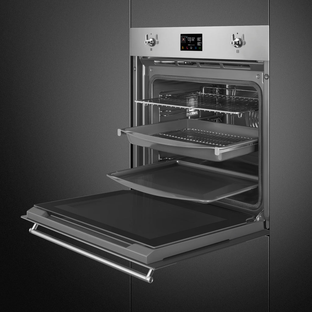 Classic 60cm Built-In SteamOne Single Oven, Stainless steel