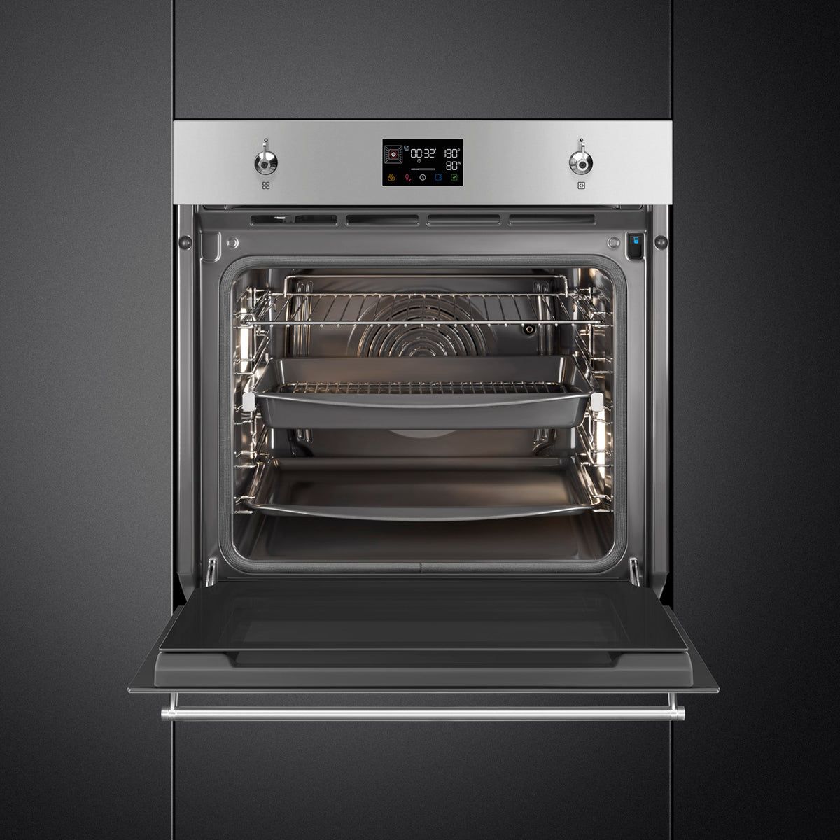 Classic 60cm Built-In SteamOne Single Oven, Stainless steel