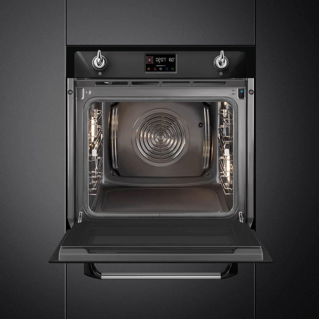 Victoria 60cm Built-In SteamOne Single Oven, Black