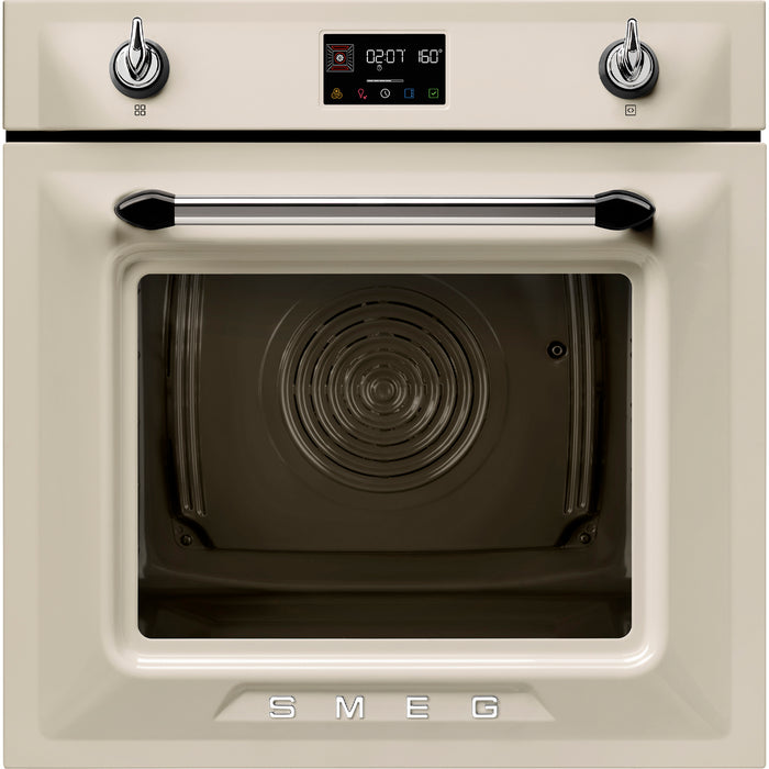 Victoria 60cm Built-In SteamOne Single Oven, Cream