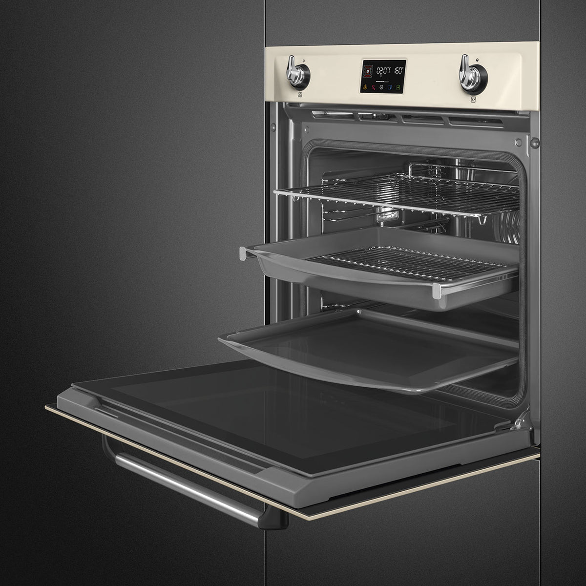 Victoria 60cm Built-In SteamOne Single Oven, Cream