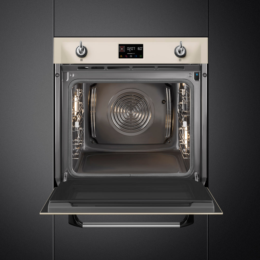 Victoria 60cm Built-In SteamOne Single Oven, Cream