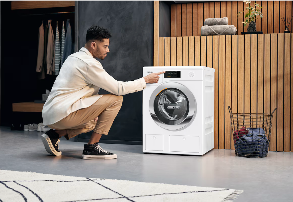 Miele WTR860 WPM Freestanding Washer Dryer in Lotus White - Chrome Door – image 2