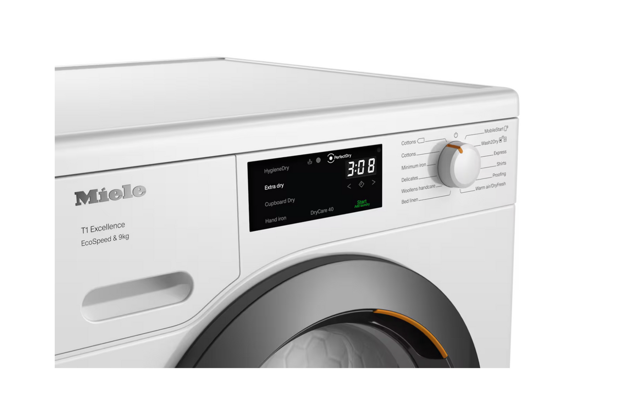 Miele TED645 WP Freestanding Dryer in Lotus White - Graphite Grey Door – image 3