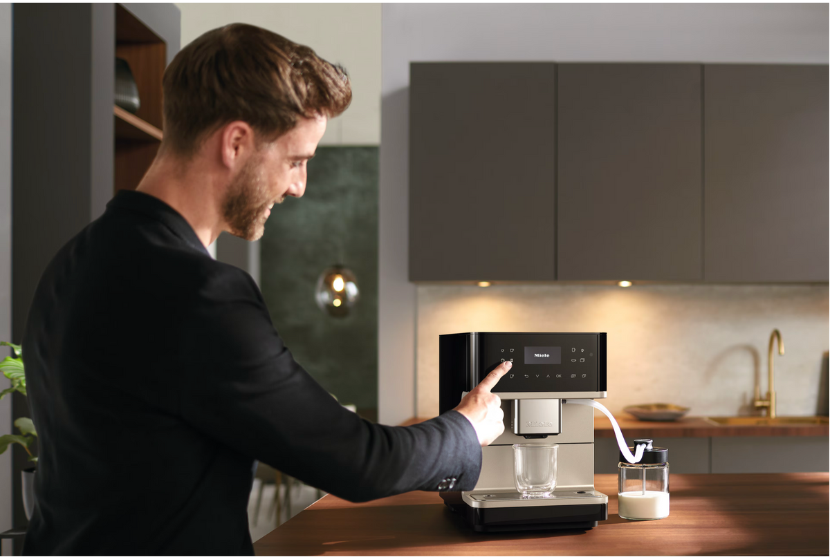 Miele CM6360 Coffee Machine in Obsidian Black Clean Steel Metallic – image 6