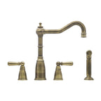 Bidbury & Co Stockwell Kitchen Tap with Rinse — Patinated Brass