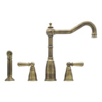 Bidbury & Co Stockwell Kitchen Tap with Rinse — Patinated Brass