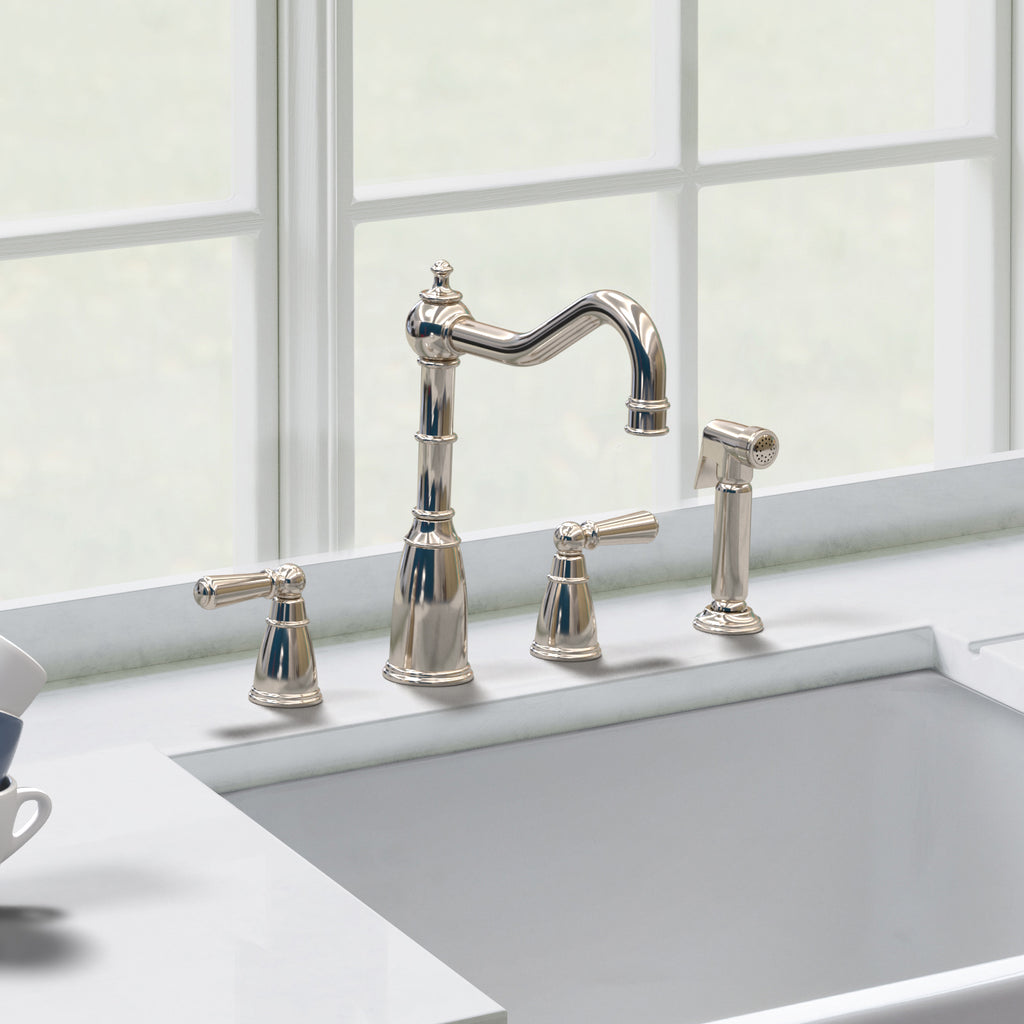 Bidbury & Co Stockwell Kitchen Tap with Rinse — Polished Nickel