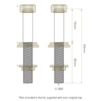 Bidbury & Co Straight Leg Kit — Chrome — technical drawing