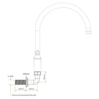 Bidbury & Co Wall Mount Kit — Chrome — technical drawing