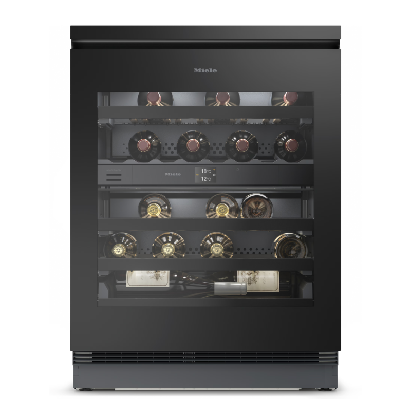 Miele KWTUS7074 F obsw Wine Cooler in Tinted Glass – front view