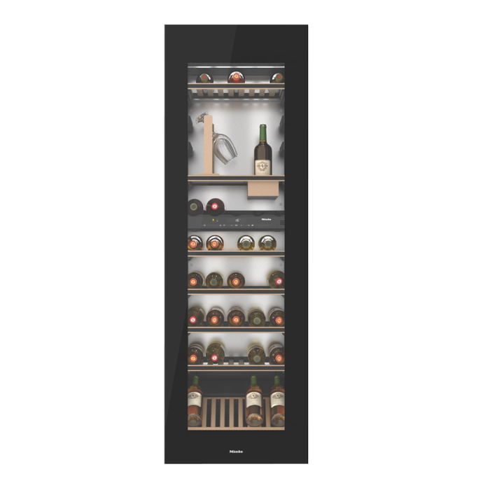Miele KWT6722 iGS-1 Wine Cooler in Obsidian Black – front view