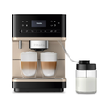 Miele CM6360 Coffee Machine in Obsidian Black Clean Steel Metallic – front view