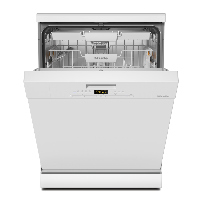 Miele G5611 SC Freestanding Dishwasher in White – front view
