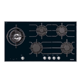 Miele KM3054-1 Gas Hob in Black Glass – front view