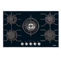 Miele KM3034-1 Gas Hob in Black Glass – front view
