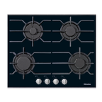 Miele KM3010 Gas Hob in Black Glass – front view