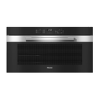Miele H2890B Compact Oven in CleanSteel – front view