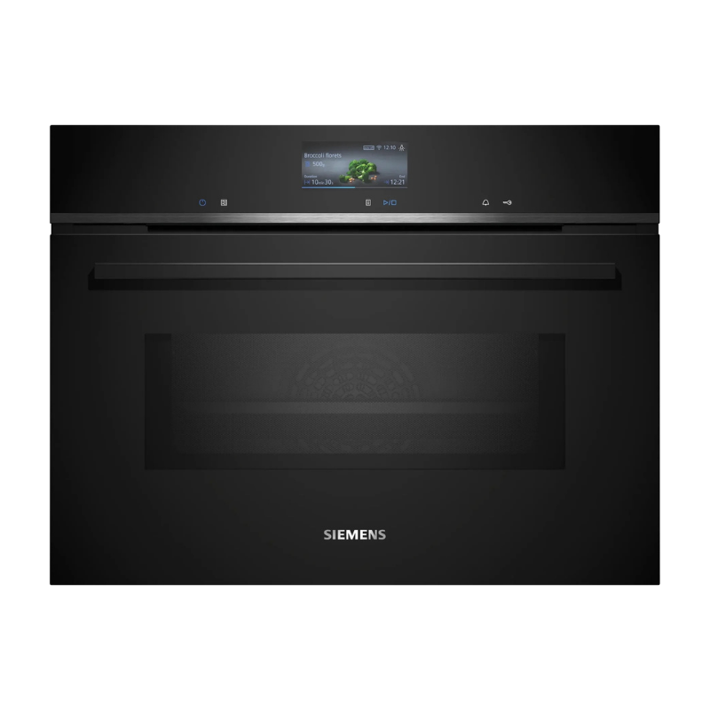 Siemens iQ700 Built-in compact oven with microwave function 60 x 45 cm Black CM736G1B1