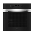 Miele H2861B Single Oven in CleanSteel – front view