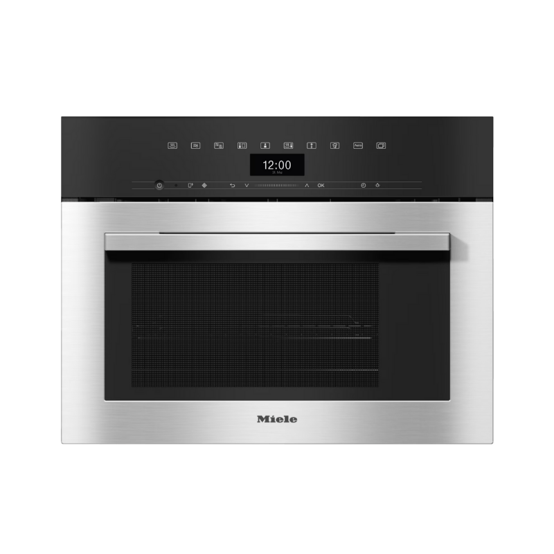 Miele DGM7340 Steam Microwave Oven in CleanSteel – front view