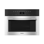 Miele DGM7340 Steam Microwave Oven in CleanSteel – front view