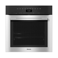 Miele H7364BP Single Oven in CleanSteel – front view