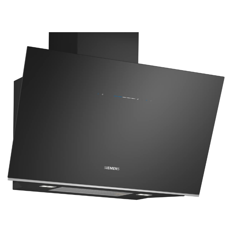 Siemens iQ700 Wall-mounted cooker hood 90 cm clear glass black printed, Black LC91KLT60B