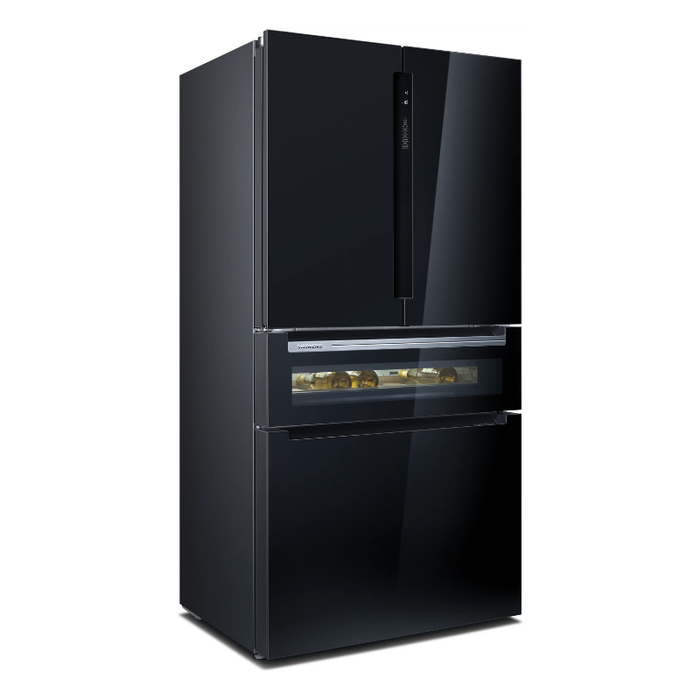 Siemens iQ700 French Door Bottom Glass 183 x 90.5 cm Black, Total noFrost KF96RSBEA