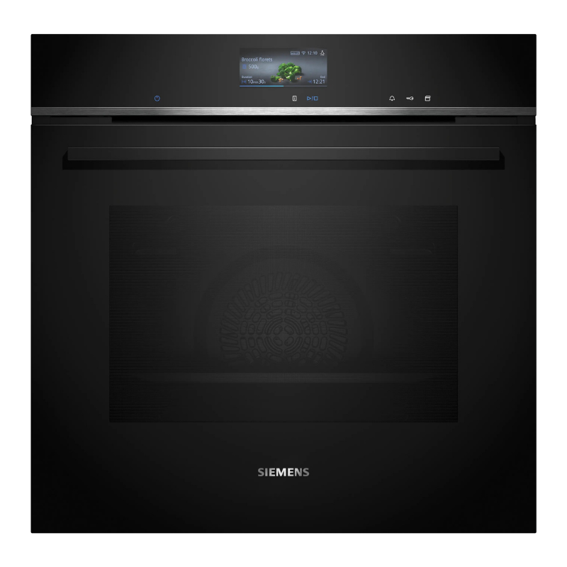 Siemens iQ700 Built-in oven with added steam function 60 x 60 cm Black HR776G1B1B