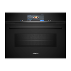 Siemens iQ700 Built-in compact oven with microwave function 60 x 45 cm Black CM778GNB1B
