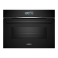 Siemens iQ700 Built-in compact oven with microwave function 60 x 45 cm Black CM776G1B1B