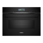 Siemens iQ700 Built-in compact oven with microwave function 60 x 45 cm Black CM776G1B1B