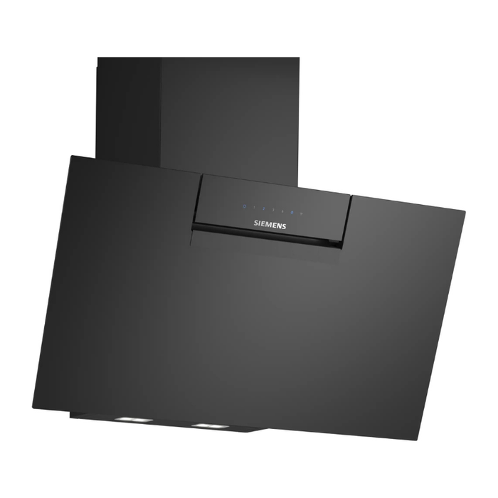 Siemens iQ300 Wall-mounted cooker hood 80 cm clear glass black printed, Black LC87KFN60B