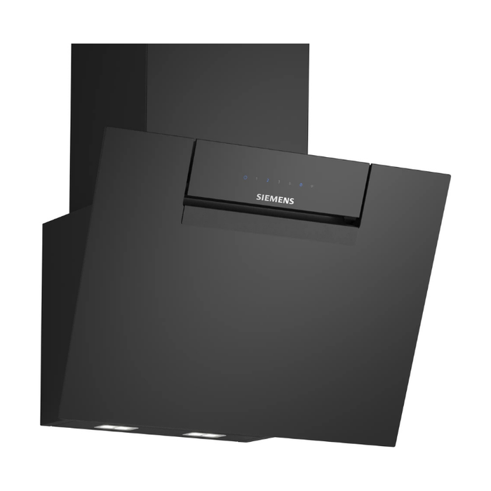 Siemens iQ300 Wall-mounted cooker hood 60 cm clear glass black printed, Black LC67KFN60B