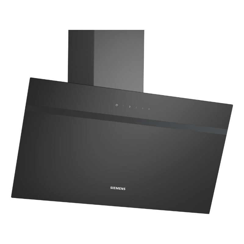Siemens iQ100 Wall-mounted cooker hood 80 cm clear glass black printed, Black LC85KDK60B