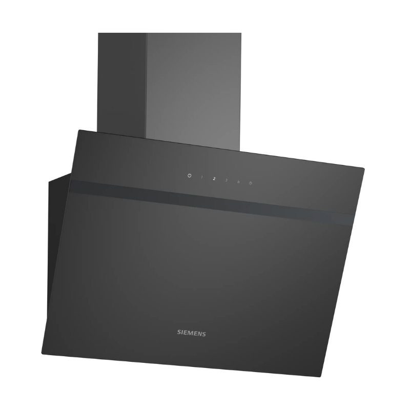 Siemens iQ100 Wall-mounted cooker hood 60 cm clear glass black printed, Black LC65KDK60B
