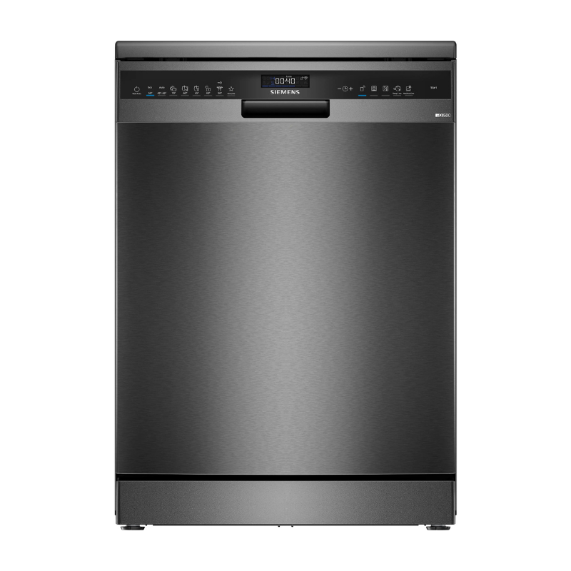 Siemens iQ500 Free-standing dishwasher 60 cm Brushed black steel anti-fingerprint SN25EC13CE