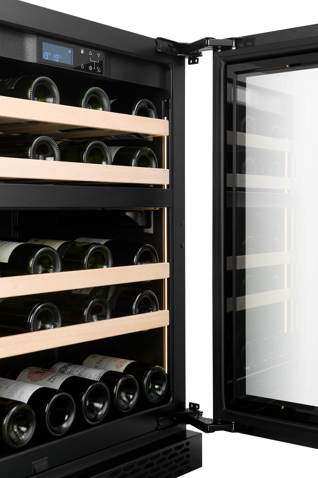 CELLA W39D-BLACK 39 bottle freestanding wine fridge – Black glass