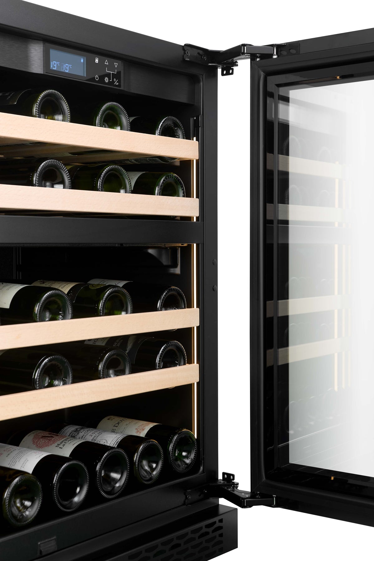 CELLA W39D-BLACK 39 bottle freestanding wine fridge – Black glass