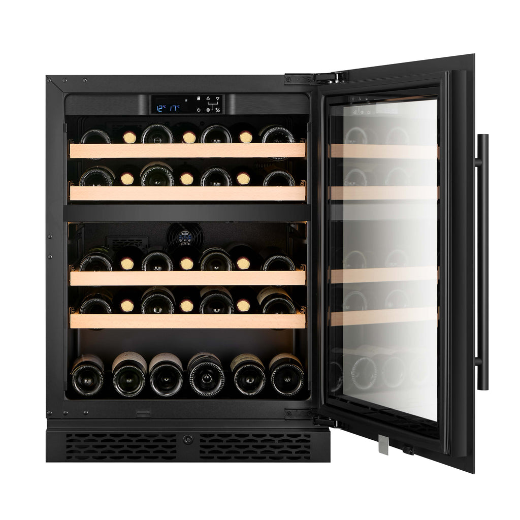 CELLA W39D-BLACK 39 bottle freestanding wine fridge – Black glass