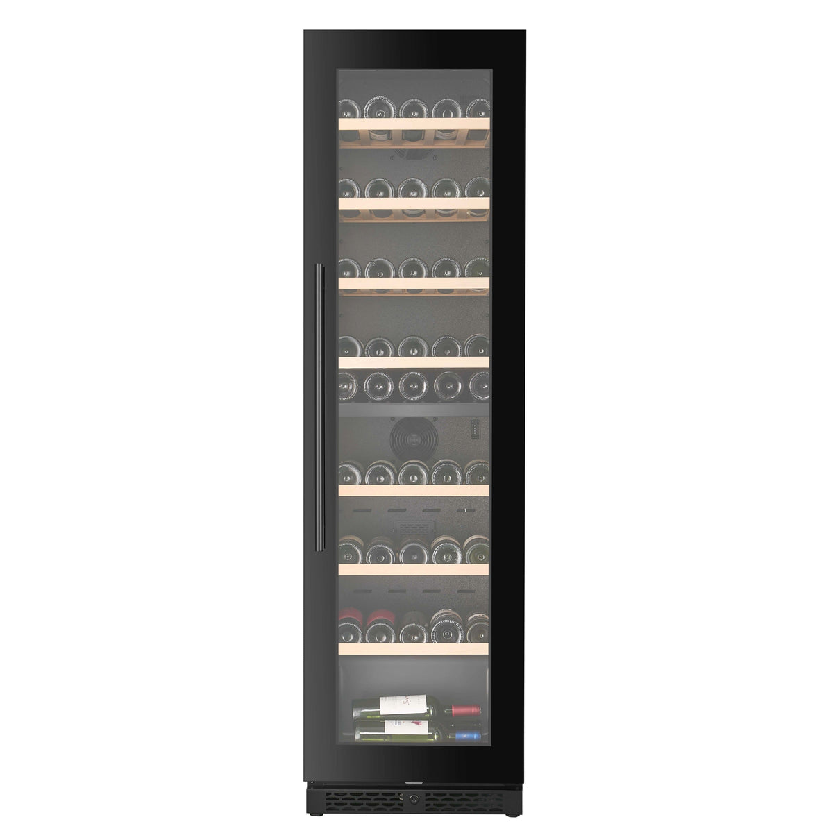 CELLA W75D-BLACK 71 bottle freestanding wine fridge – Black glass