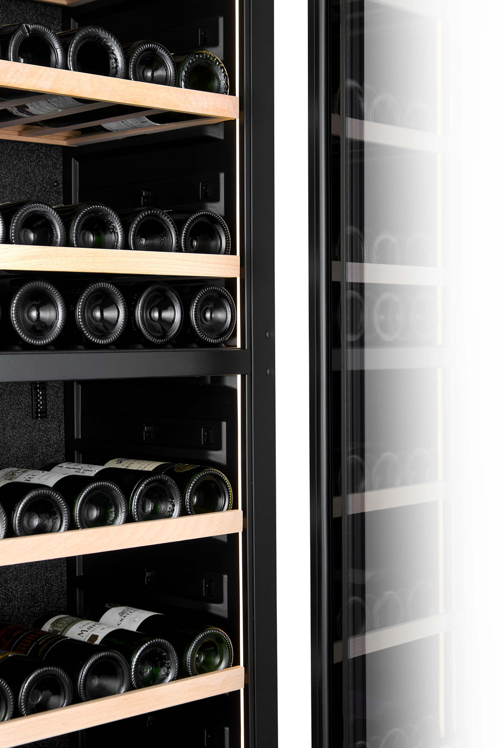 CELLA W75D-BLACK 71 bottle freestanding wine fridge – Black glass