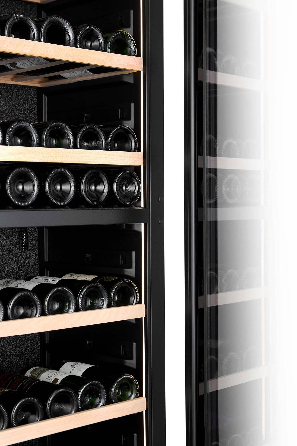 CELLA W75D-BLACK 71 bottle freestanding wine fridge – Black glass