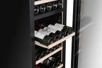 CELLA W75D-BLACK 71 bottle freestanding wine fridge – Black glass